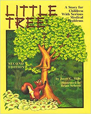 anthropomorphic tree being hugged by a fox