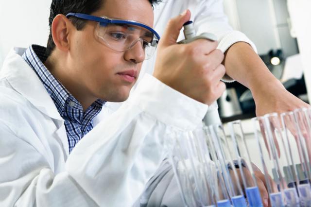 young man working in laboratory