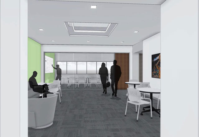 second level lounge Speech and Hearing Science Building