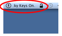 Screenshot of Sticky Keys On marquee in menu bar
